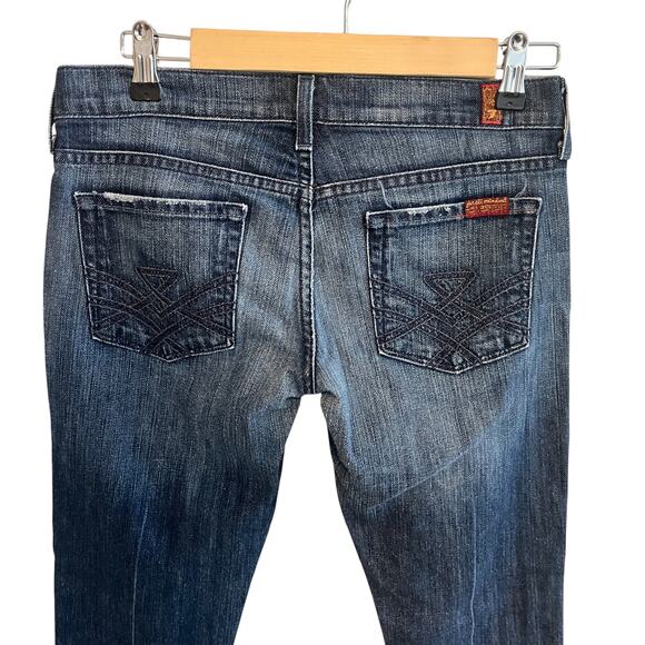 7 For All Mankind Edie Low Rise Straight Leg Jeans Blue Size 26 - Picture 4 of 8